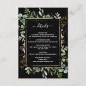 Carte D'accompagnement Botanical Greenery Détails du Mariage de Noël (Devant)