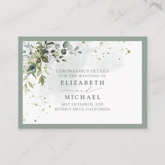 Carte D'accompagnement Botanical Greenery Floral Coronavirus Détail (Devant)