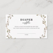 Carte D'accompagnement Botanical Leaves Diaper Raffle Enclosure Card (Devant)