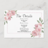 Carte D'accompagnement Botanical mint pastel pink floral Details Card (Devant)