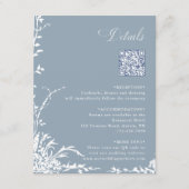 Carte D'accompagnement Botanical Wedding QR Code Details Dusty Blue  (Devant)