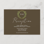 Carte D'accompagnement Botanical Wreath Earth Tone Wedding Reception (Devant)