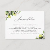 Carte D'accompagnement Botanique Citrons Mariage Hébergement Boîtier (Devant)