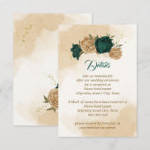 Carte D'accompagnement Botanique d'or vert émeraude (Devant / Derrière)