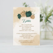 Carte D'accompagnement Botanique d'or vert émeraude (Debout devant)