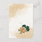 Carte D'accompagnement Botanique d'or vert émeraude (Dos)