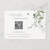 Carte D'accompagnement Botanique Eucalyptus Mariage QR Code RSVP (Devant)
