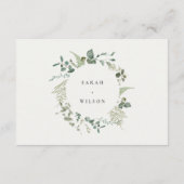 Carte D'accompagnement Botanique Eucalyptus Mariage QR Code RSVP (Dos)