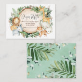 Carte D'accompagnement Botanique Jungle Animaux Baby Boy Déchets Raffle (Devant / Derrière)