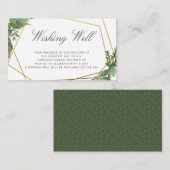 Carte D'accompagnement Botanique Verdure & Or Géométrie Wishing well (Devant / Derrière)