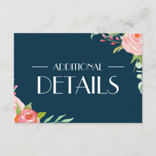 Carte D'accompagnement Botaniques en floraison Boîtier Détails mariage