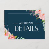 Carte D'accompagnement Botaniques en floraison | Boîtier Détails mariage (Devant / Derrière)