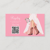 Carte D'accompagnement Botte de cowboy et robe Mariage QR Code Fête des m (Devant)