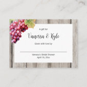 Carte D'accompagnement Botte de vin rustique affiche étiquette de douche  (Dos)