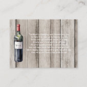Carte D'accompagnement Botte de vin rustique affiche étiquette de douche  (Devant)