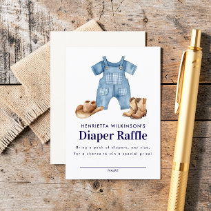 Carte D'accompagnement Bottes à chapeau en denim Baby Shower jeu de tirag