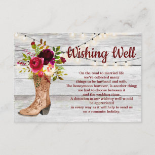 Carte D'accompagnement Bottes Country Western Bohème Rustique Puits de so