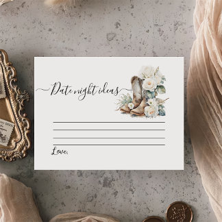 Carte D'accompagnement Bottes de cowgirl florales Jeu de date de douche d