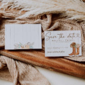 Carte D'accompagnement Bottes et chapeau de campagne rustique Fleurs Save