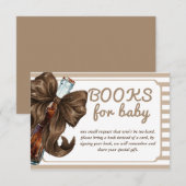 Carte D'accompagnement Bottle Bow Baby Shower Book Request (Devant / Derrière)