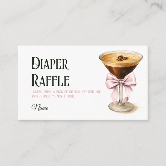 Carte D'accompagnement Bouche à café Espresso Martini Baby shower couche (Devant)