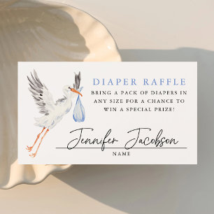 Carte D'accompagnement Bouche d'aquarelle Baby shower bleu Raffle de couc