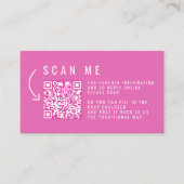 Carte D'accompagnement Bougainvillea mariage couleur rose QR code (Devant)
