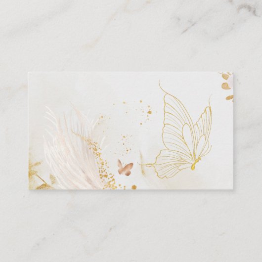 Carte D'accompagnement Bouho feuille d'or devinez combien de baisers papi (Dos)