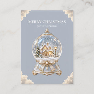 Carte D'accompagnement Boule à neige de Noël élégante avec hiver enchanté
