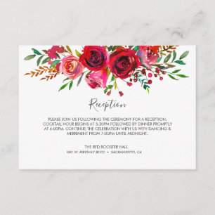 Carte D'accompagnement Bountiful Rose Ruby Red Wedding Réception