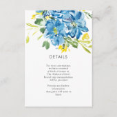 Carte D'accompagnement Bouquet de fleurs bleu aquarelle Détails (Devant)