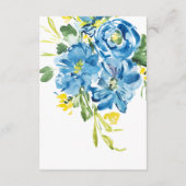 Carte D'accompagnement Bouquet de fleurs bleu aquarelle Détails (Dos)
