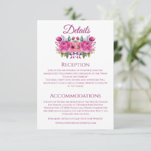 Carte D'accompagnement Bouquet de fleurs roses d'aquarelle-Mariage