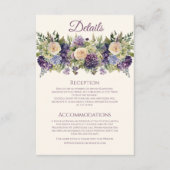 Carte D'accompagnement Bouquet de fleurs violettes d'aquarelle Mariage (Devant)