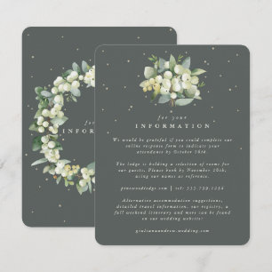 Carte D'accompagnement Bouquet de mariage Green Snowberry + Eucalyptus