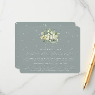 Carte D'accompagnement Bouquet de mariage Green Snowberry + Eucalyptus