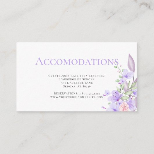 Carte D'accompagnement Bouquet de printemps flou rose et lavande (Devant)