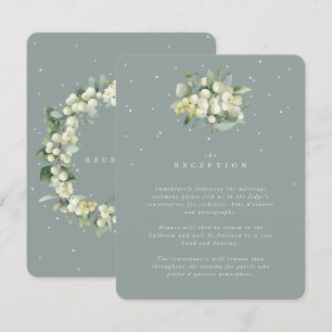 Carte D'accompagnement Bouquet de réception Seafoam Snowberry + Eucalyptu