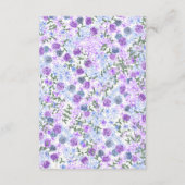 Carte D'accompagnement Bouquet de rose violet et bleu Détails du Mariage (Dos)