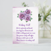 Carte D'accompagnement Bouquet de rose violet Mariage de souhaits de cart (Debout devant)