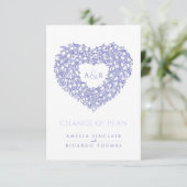Carte D'accompagnement Bouquet de tulipe mariage monogramme bleu blanc ch (Debout devant)
