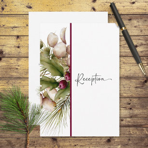 Carte D'accompagnement Bouquet d'hiver de pin rustique Réception de maria