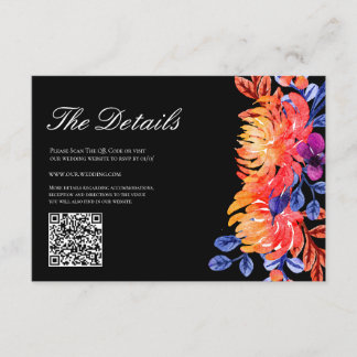 Carte D'accompagnement Bouquet Floral Élégant Moderne Aquarelle de Mariag