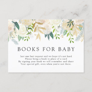 Carte D'accompagnement Bouquet Rose blanche   Baby shower   Livres pour b