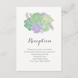 Carte D'accompagnement Bouquet Succulent Élégant Informations de Réceptio