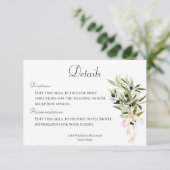 Carte D'accompagnement Bouquets d'olivier Détails du Mariage (Debout devant)
