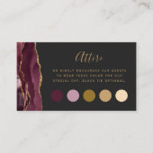 Carte D'accompagnement Bourgogne Agate Mariage foncé Code vestimentaire (Devant)