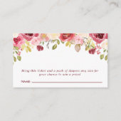 Carte D'accompagnement Bourgogne Baby shower Floral Déchets Raffle (Devant)