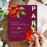 Carte D'accompagnement Bourgogne Bat mitzvah Floral Aquarelle Gras Modern<br><div class="desc">Soyez fier, réjouissez-vous et célébrez cette étape de votre Bat mitzvah préféré avec cette insert sophistiquée et personnalisée avec des informations supplémentaires à votre événement! Une aquarelle chic, étonnante, florale avec un style san serif moderne recouvre un arrière - plan bordeaux. Personnalisez le texte personnalisé avec le nom, la date...</div>