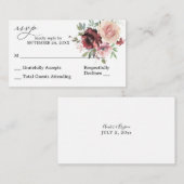 Carte D'accompagnement Bourgogne budgétaire & Rose 5 Floral 2SM Sans repa (Devant / Derrière)